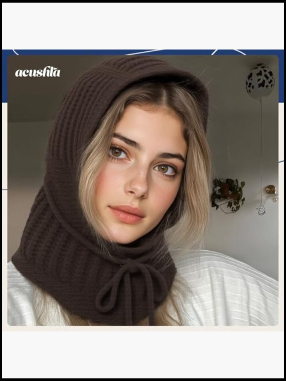 100% Merino Wool Balaclava - Hooded Scarf & Hat in One - Picture 5 of 6